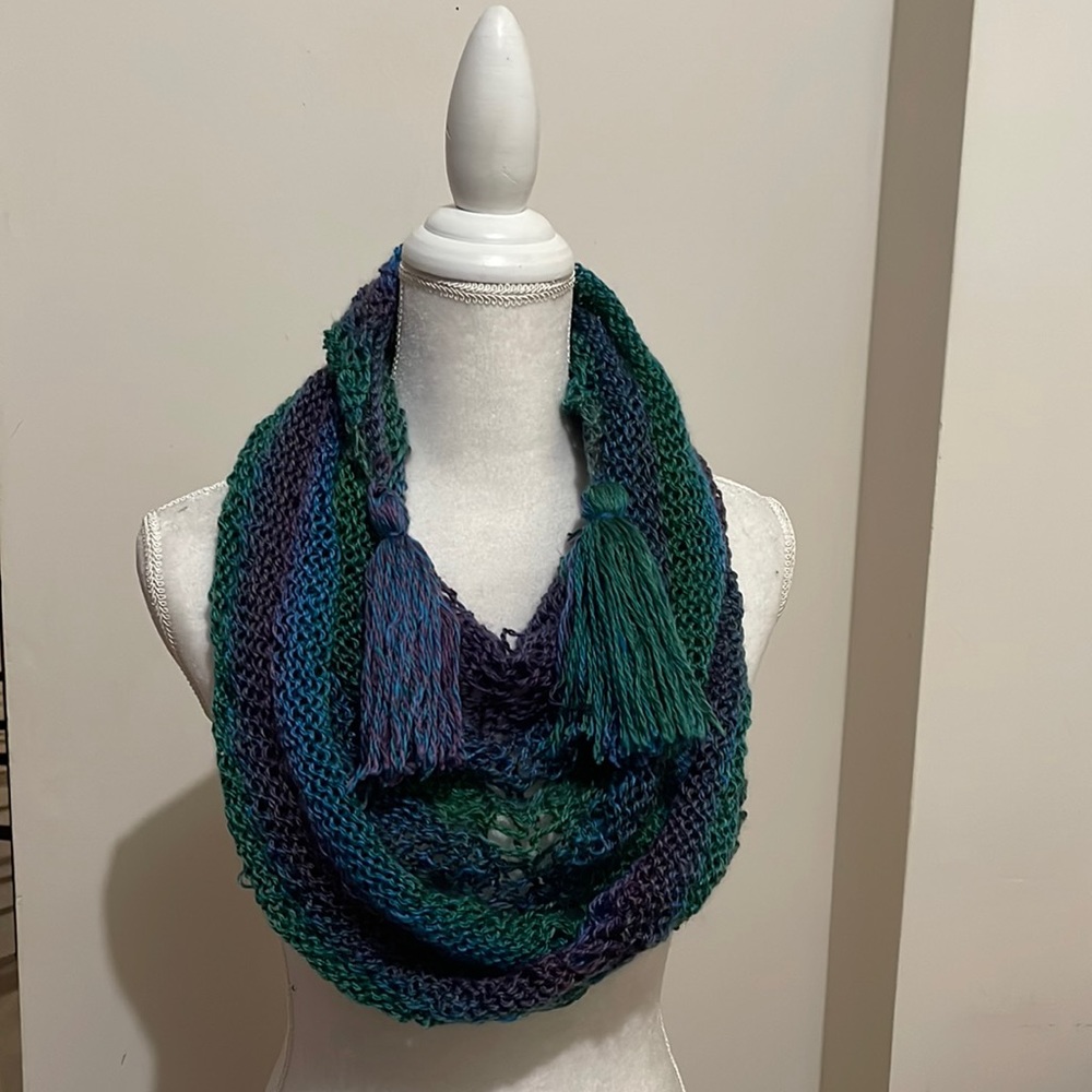 Handmade knit triangle scarf